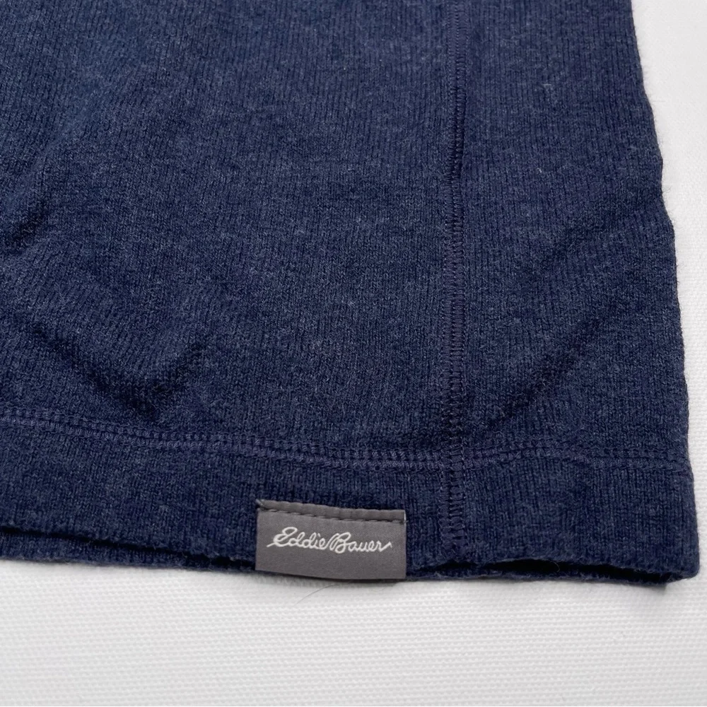 Eddie Bauer Sweater Merino Wool Cotton Navy Blue Outdoor Gorp Office  Tall